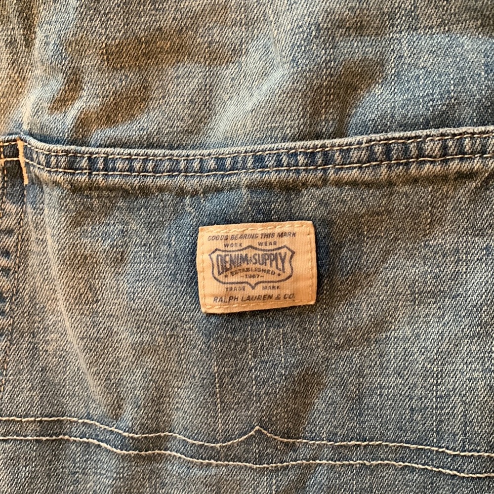 ✨HP✨NWOT Ralph Lauren Denim & Supply Rolled-Cuff Denim Shortall (overall) Size S - Picture 9 of 11